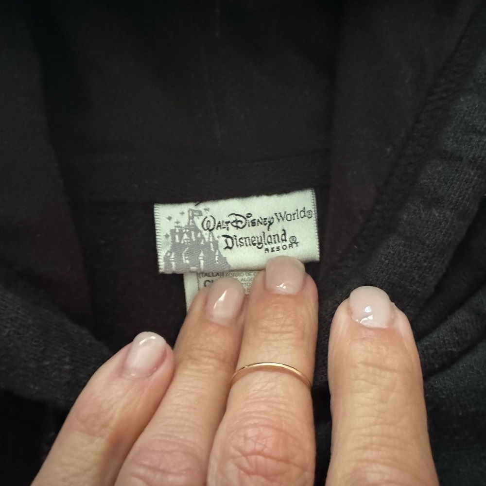 RARE Disney Parks Mickey Mouse Tattoo Roses Hoodie Zip-Up w/Embellishments Sz.S - Picture 4 of 8